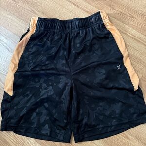 Xersion Black and Orange Athletic Shorts with Elastic Waistband